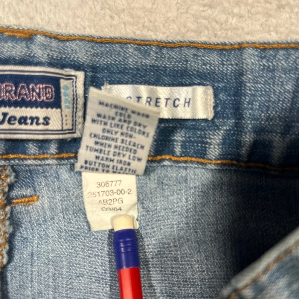 Vintage Y2K Old Navy Blue Jeans Capri Stretch Denim Girl's Size 14 2002 Wide Leg
